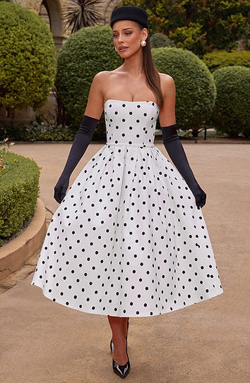 Elara — Vestido midi strapless