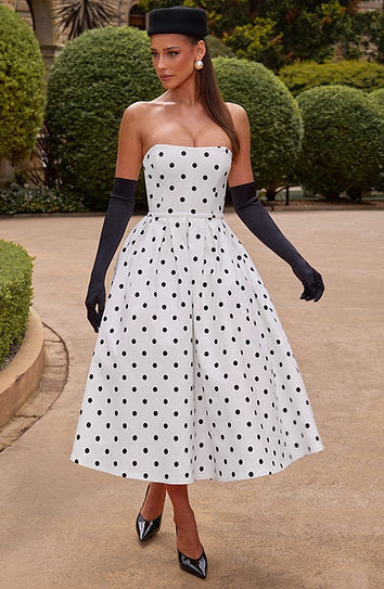 Elara — Vestido midi strapless