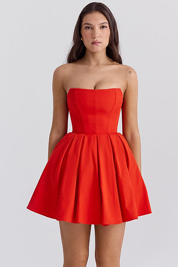 Elara — Vestido mini strapless