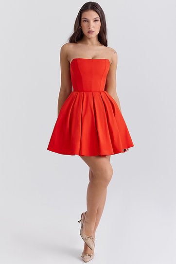 Elara — Vestido mini strapless