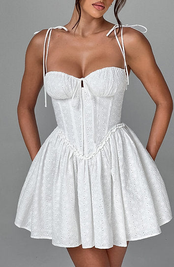 Eleanor — Vestido mini corset con lazos