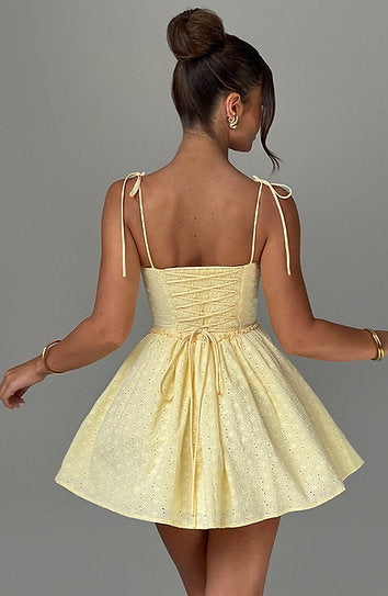 Eleanor — Vestido mini corset con lazos