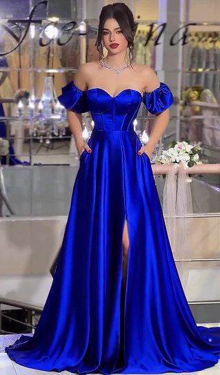 Emmeline — Vestido maxi corset con abertura