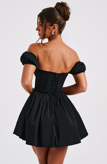 Evelyn — Vestido mini corset con lazo