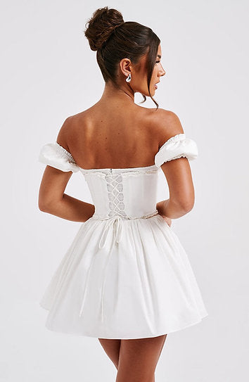 Evelyn — Vestido mini corset con lazo