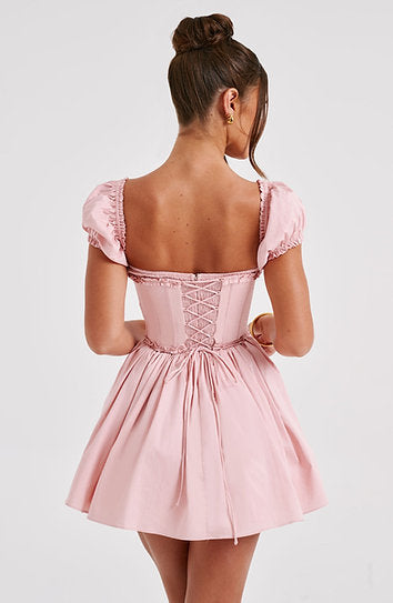 Evelyn — Vestido mini corset con lazo