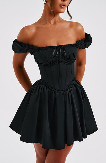Evelyn — Vestido mini corset con lazo