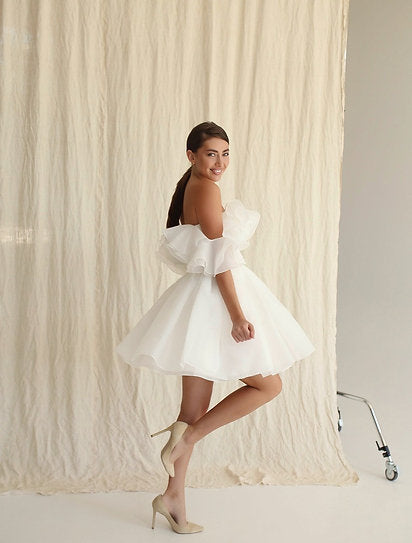 Francesca — Vestido mini corset con volantes