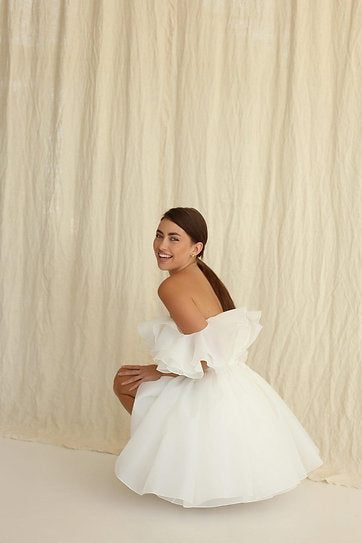 Francesca — Vestido mini corset con volantes