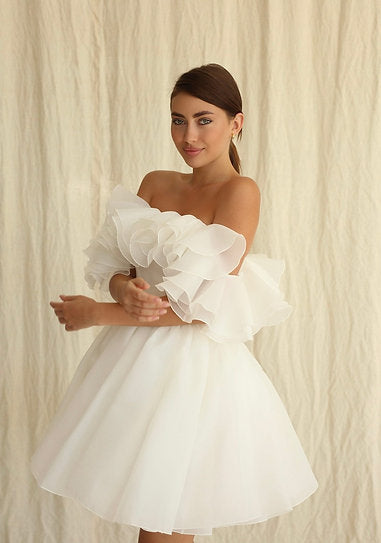Francesca — Vestido mini corset con volantes