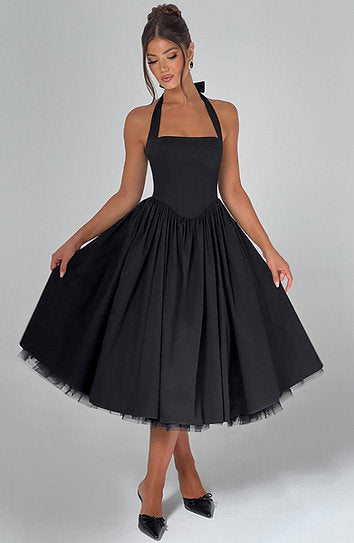 Freya — Vestido midi corset con lazo