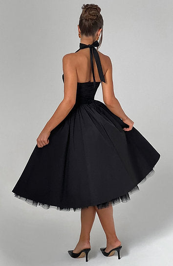 Freya — Vestido midi corset con lazo