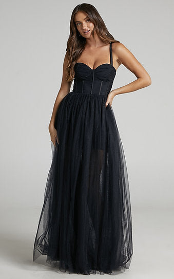 Genevieve — Vestido maxi con lazos