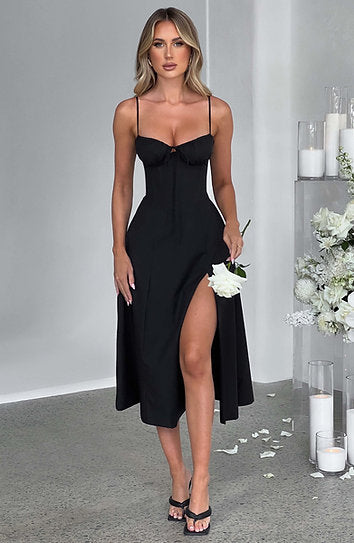 Giselle — Vestido midi corset con lazo en busto