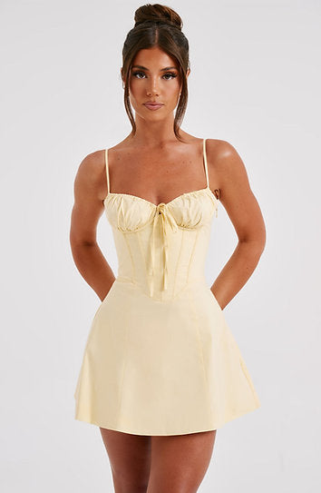 Giselle — Vestido mini corset con lazo en busto