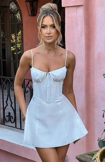 Giselle — Vestido mini corset con lazo en busto