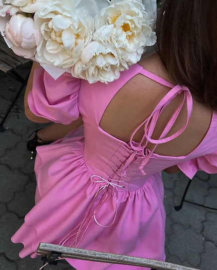 Hailey — Vestido mini corset con lazo