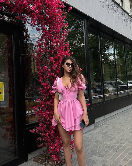 Hailey — Vestido mini corset con lazo