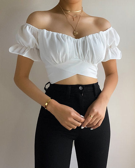 Harper — Blusa manga corta con lazo