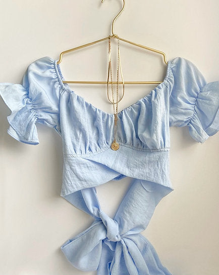 Harper — Blusa manga corta con lazo