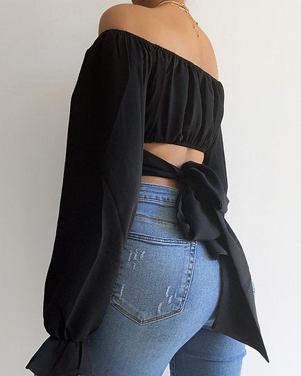 Harper — Blusa manga larga con lazo