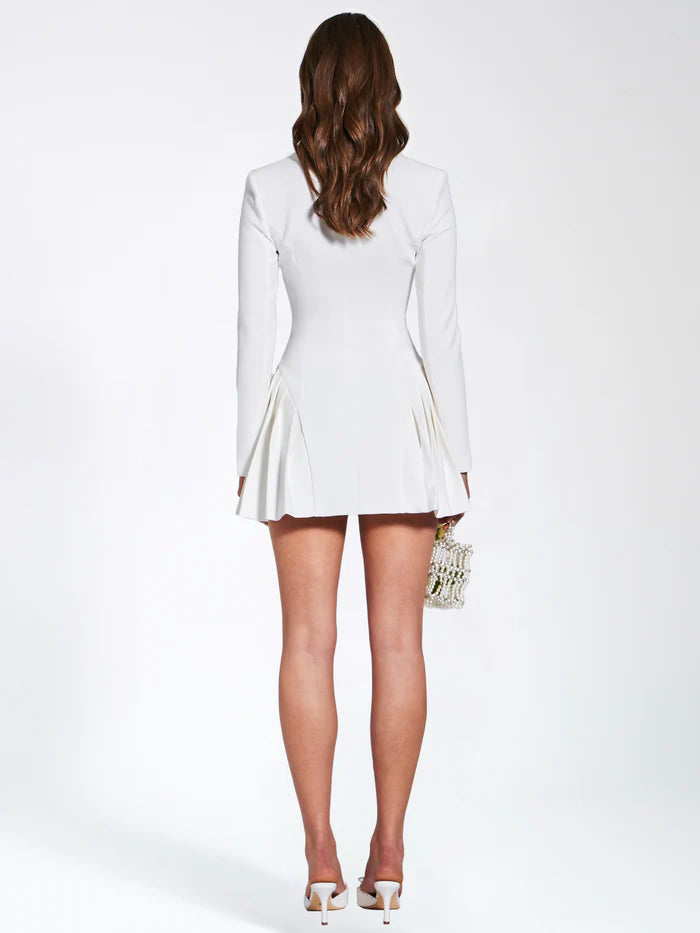 Hilda — Vestido mini tipo Blazer con falda plisada