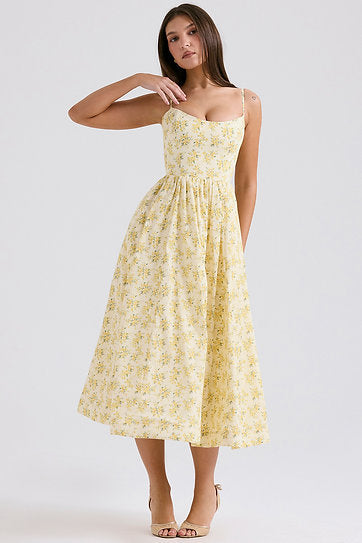 Inara — Vestido midi con bolsillos
