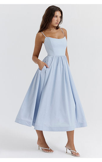 Inara — Vestido midi con bolsillos