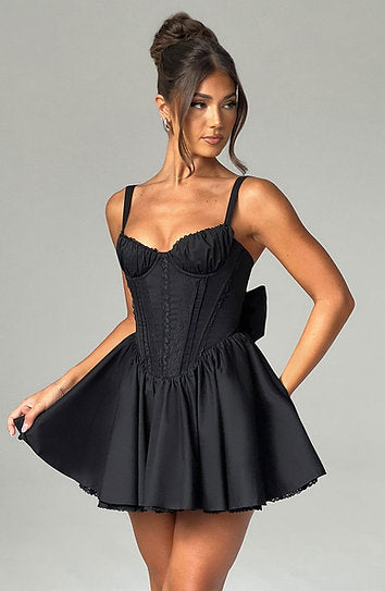 Jacqueline — Vestido mini con moño
