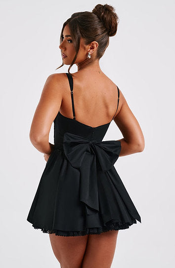 Jacqueline — Vestido mini con moño