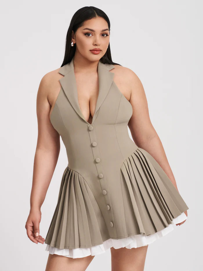 Jara — Vestido mini con falda plisada