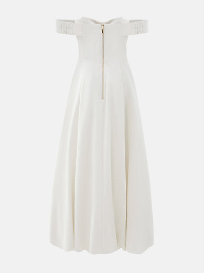 Julia — Vestido midi falda globo con moño