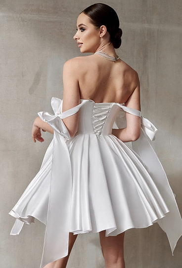 Kourtney — Vestido mini corset con moños
