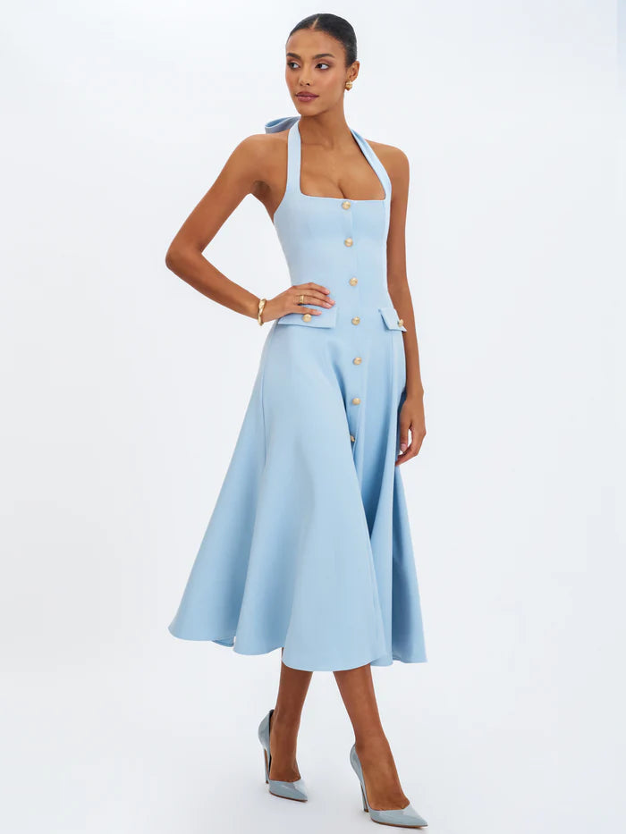 Kristen — Vestido midi con lazo
