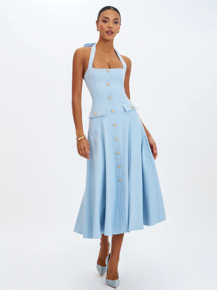 Kristen — Vestido midi con lazo