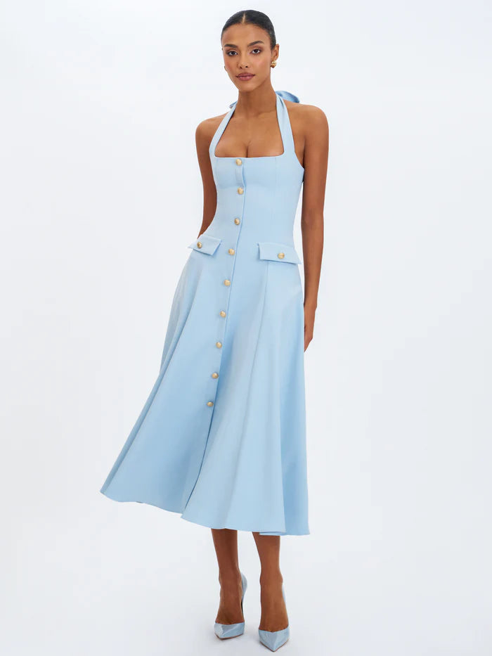 Kristen — Vestido midi con lazo
