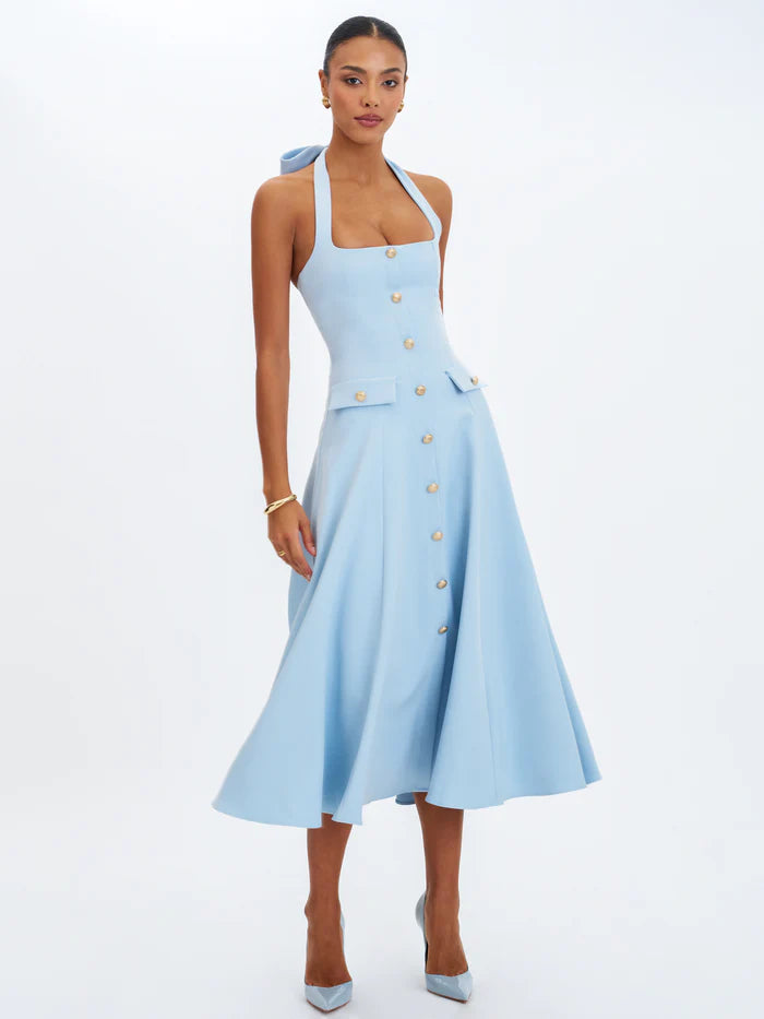 Kristen — Vestido midi con lazo