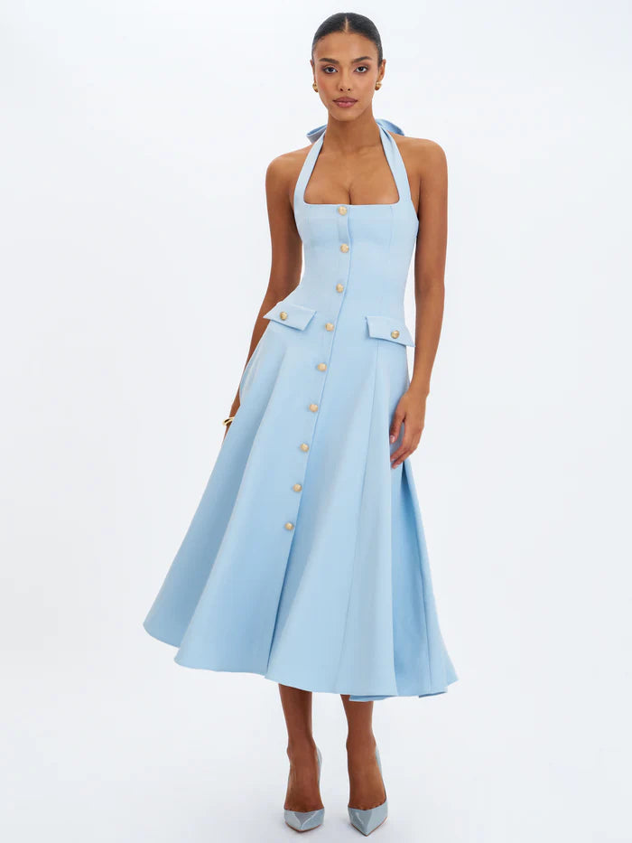 Kristen — Vestido midi con lazo