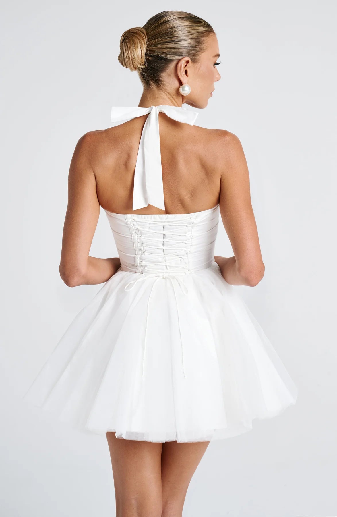 Levy — Vestido mini corset con lazo