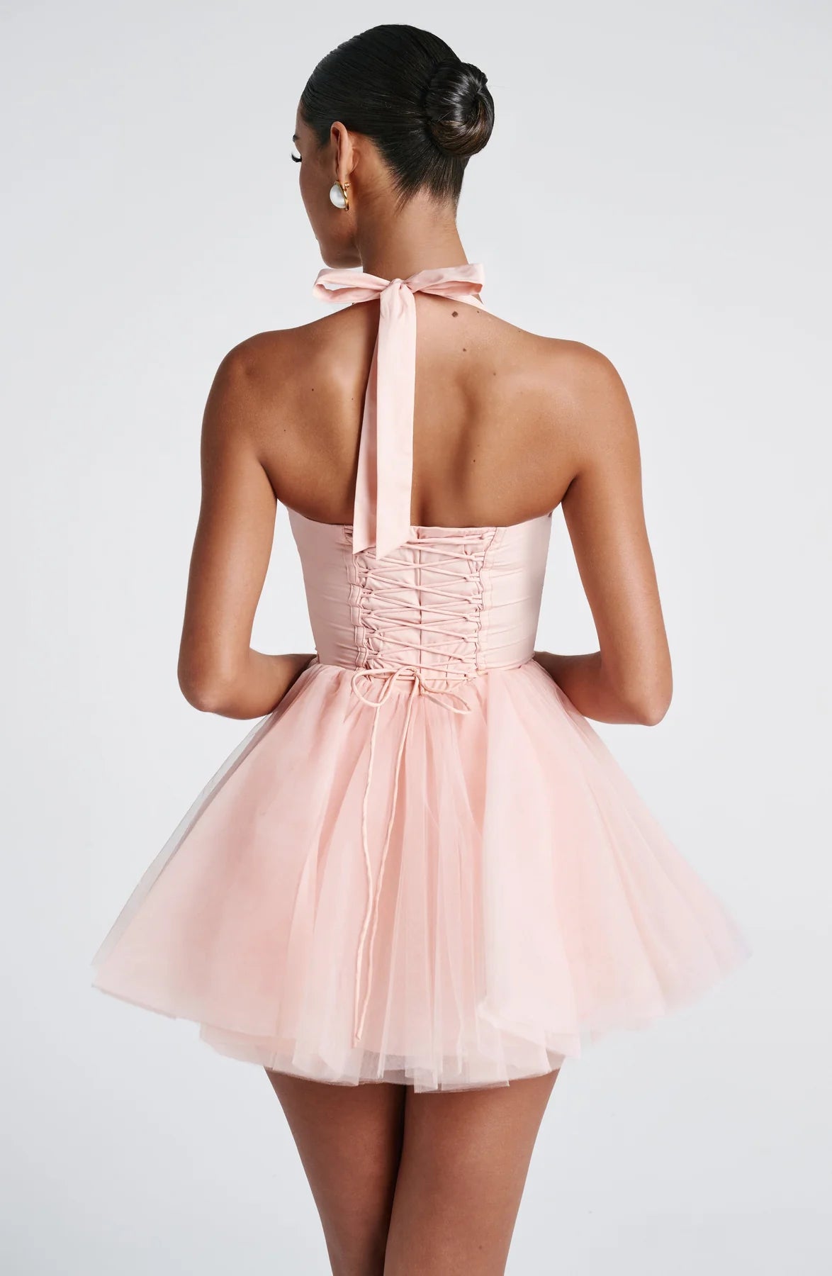 Levy — Vestido mini corset con lazo