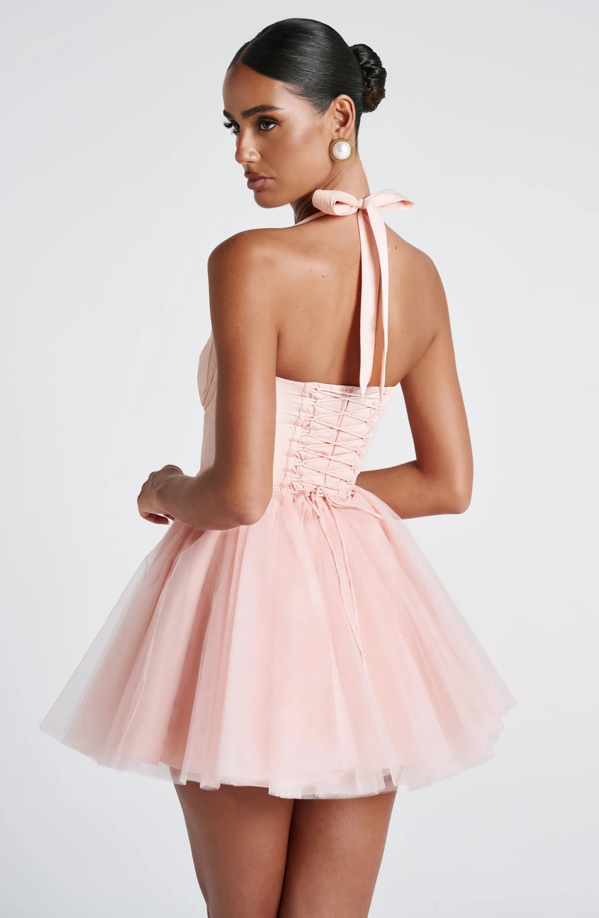 Levy — Vestido mini corset con lazo