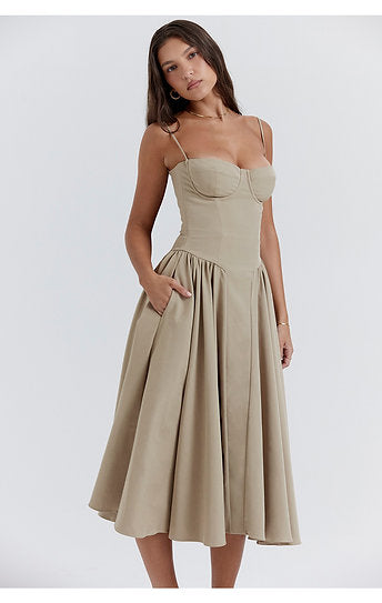 Luvia — Vestido midi con golas