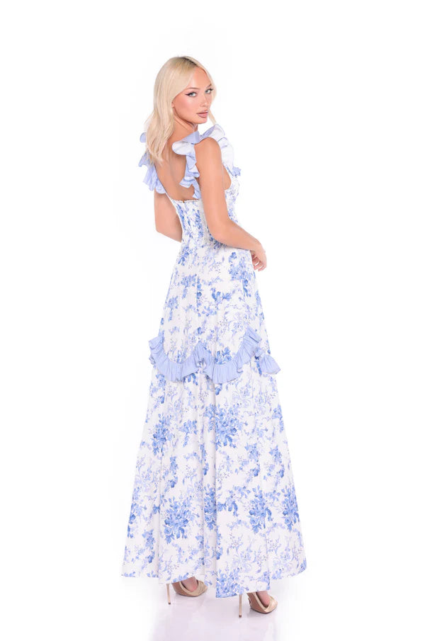 Luz — Vestido maxi con volantes