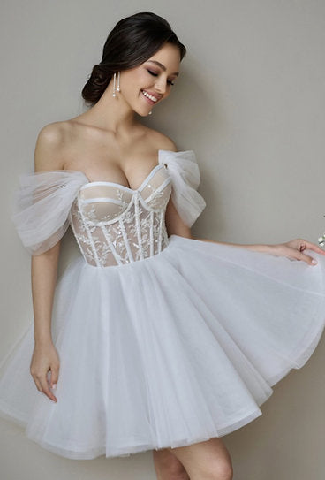 Lynn — Vestido mini corset mangas caídas