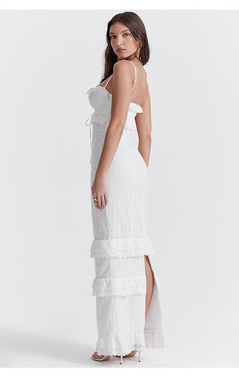 Marcella — Vestido maxi con volantes