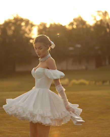 Margaux — Vestido mini corset con volantes