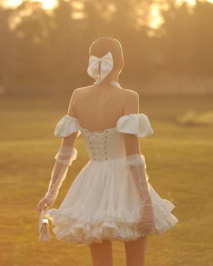 Margaux — Vestido mini corset con volantes
