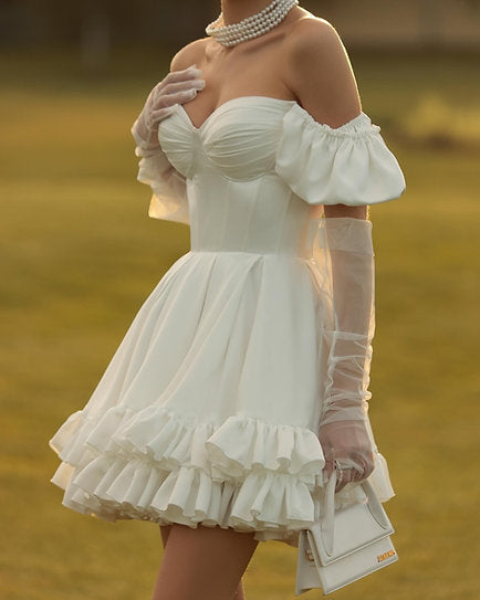 Margaux — Vestido mini corset con volantes
