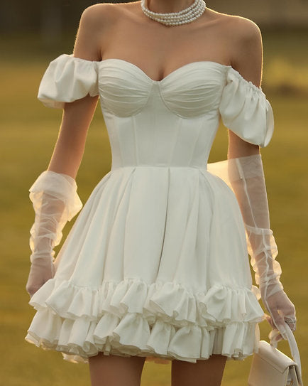 Margaux — Vestido mini corset con volantes