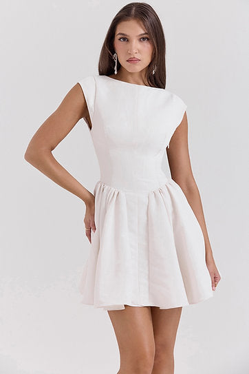 Marianne — Vestido mini espalda descubierta con lazo
